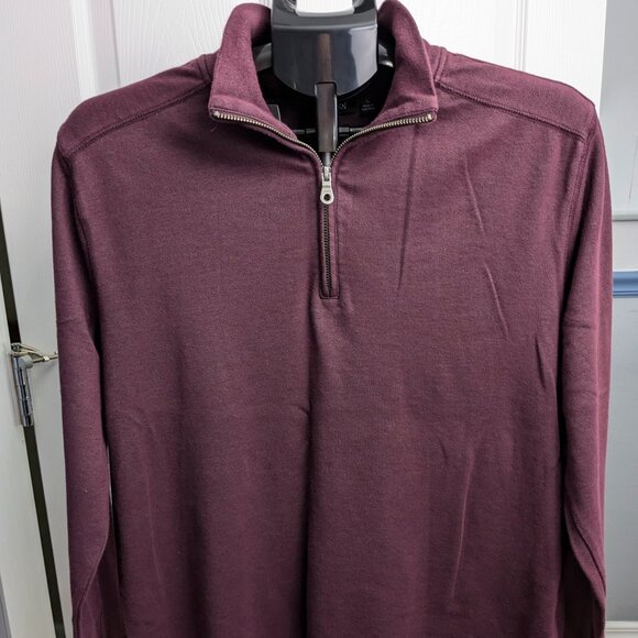 Apt. 9 Men's Burgundy Quarter-Zip Pullover, Size Large - Picture 2 of 11